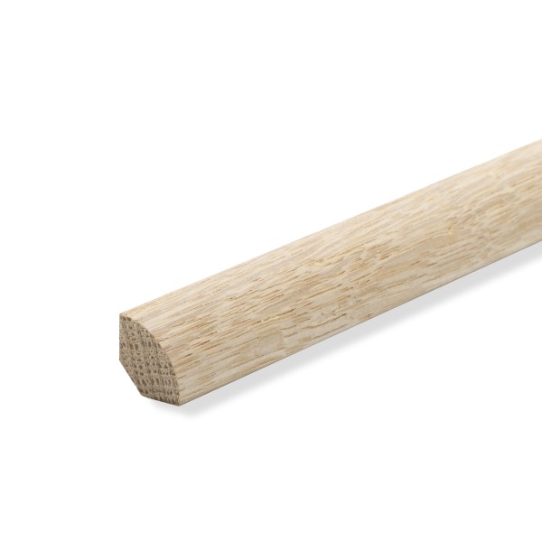 Viertelstab Abdeckleiste Abschlussleiste Sockelleiste Eiche ROH Massivholz 14mm